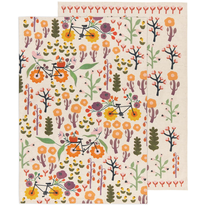 Danica Studio Linen Blend Dishtowel Set Of 2 Petal Power - Bear Country Kitchen