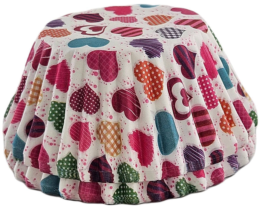 Foxrun Regular Baking Cups Set Of 50 Valentine Colourful Hearts - Bear Country Kitchen