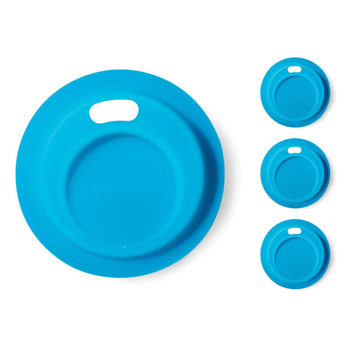 Jarware Silicone Drink Lids Blue Set/ 4 Regular Mouth - Bear Country Kitchen