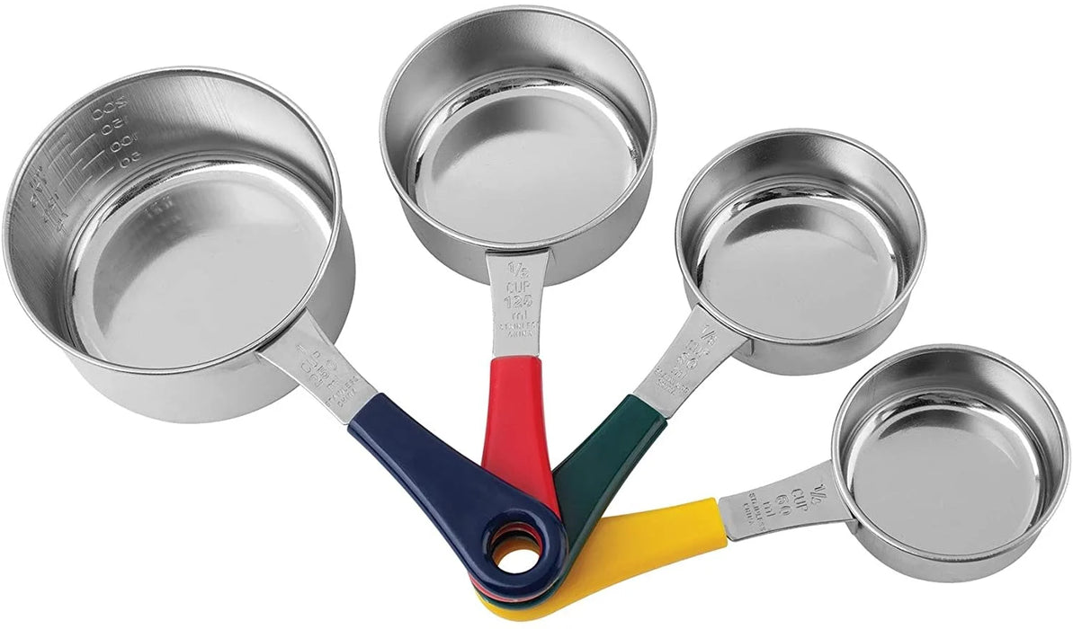 Foxrun Stainless Steel Measuring Cup Set Of 4 Colored Handle - Bear Country Kitchen