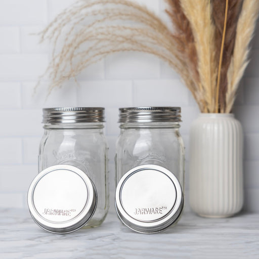 Jarware Set of 8 Stainless Steel Jar Lids Regular Mouth - Bear Country Kitchen