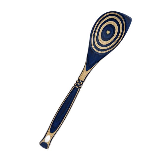 Island Bamboo Pakkawood Corner Spoon Blue 30CM - Bear Country Kitchen