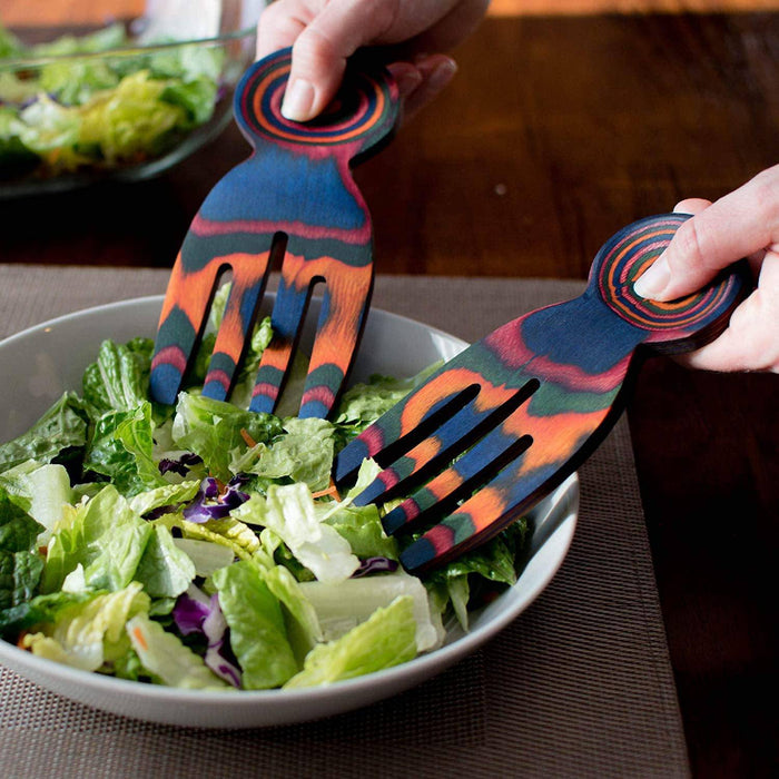 Island Bamboo Pakkawood Salad Hands - Rainbow - Bear Country Kitchen