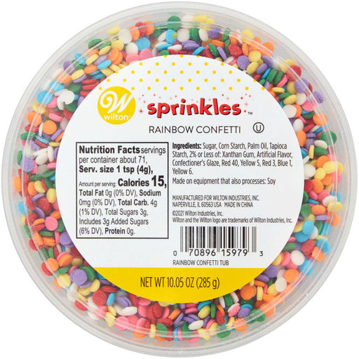 Wilton Sprinkle Mix Confetti Rainbow Tub 10.05OZ - Bear Country Kitchen