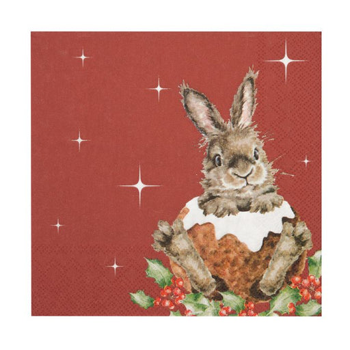 Wrendale Luncheon Napkins Merry Little Christmas (Rabbit) - Bear Country Kitchen