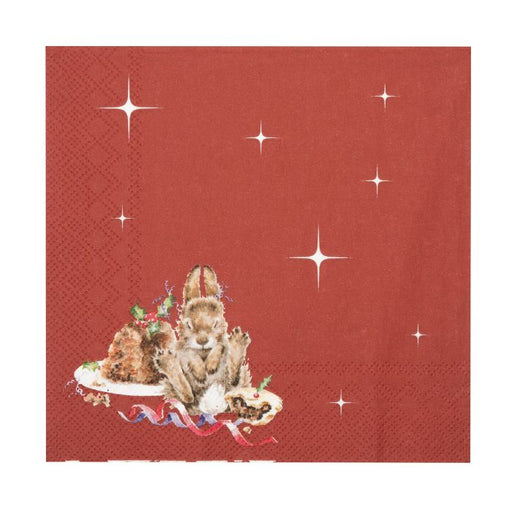 Wrendale Luncheon Napkins Merry Little Christmas (Rabbit) - Bear Country Kitchen