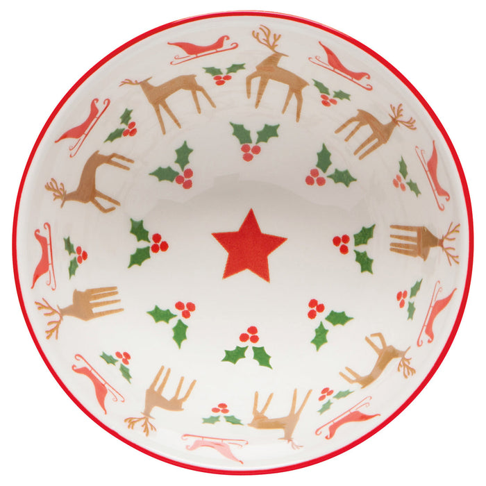 Danica Now Design 4" Stamped Bowl Santa's Reindeer - Bear Country Kitchen