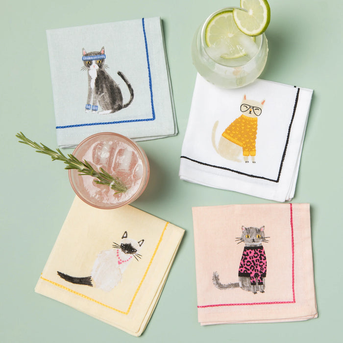 Danica Jubilee Cocktail Napkin Set Of 4 Feline Fine - Bear Country Kitchen