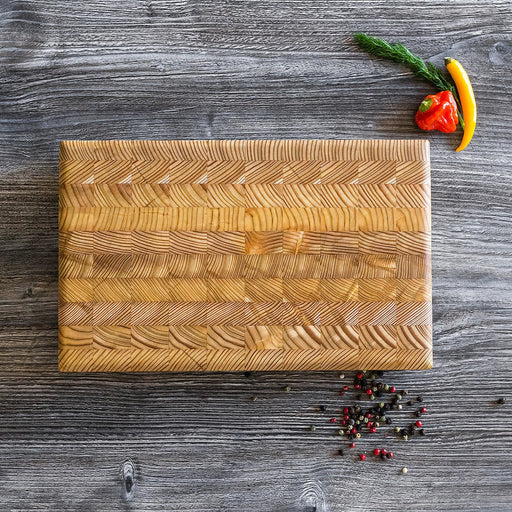 Larch Wood One Handed Medium Cutting Board 14 x 8.75 x 1.25 inches - Bear Country Kitchen