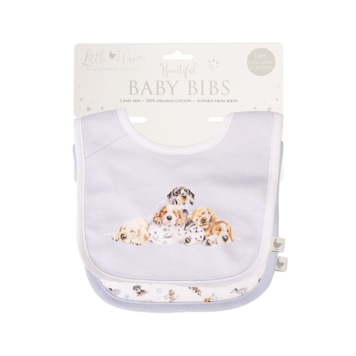 Wrendale Little Wren Bib Set Of 2 Little Paws - Bear Country Kitchen