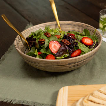Lexa Bamboo Salad Bowl Black 12" - Bear Country Kitchen