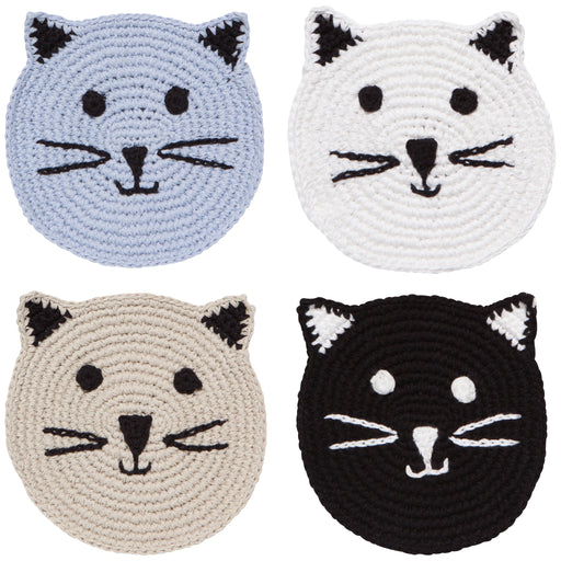 Danica Jubilee Crochet Coaster Set Of 4 Meow Furever - Bear Country Kitchen