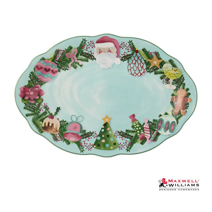 Maxwell Williams Christmas Season Platter 35x24cm - Bear Country Kitchen