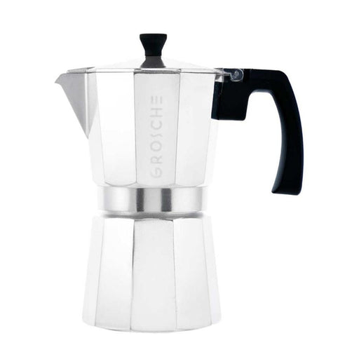 Grosche Stovetop Espresso Coffee Make Milano Silver, 9 Cup - Bear Country Kitchen