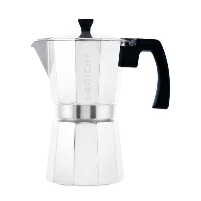 Grosche Stovetop Espresso Coffee Make Milano Silver, 9 Cup - Bear Country Kitchen