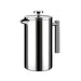 Minimal Stainless Steel Double Walled French Press 1L - Bear Country Kitchen