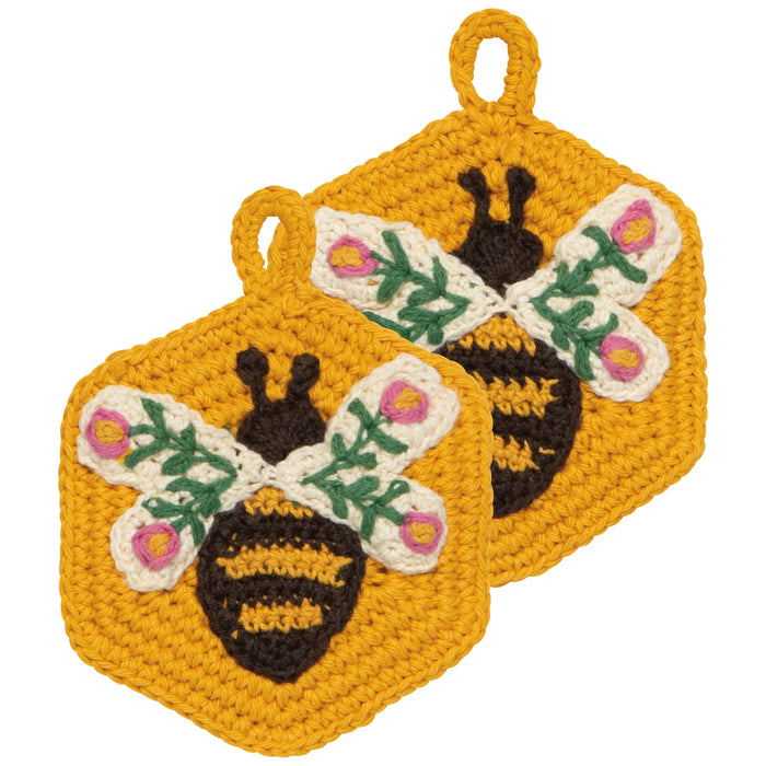 Danica Now Designs Crochet Sponge Set Of 2 Bee Garden - Bear Country Kitchen