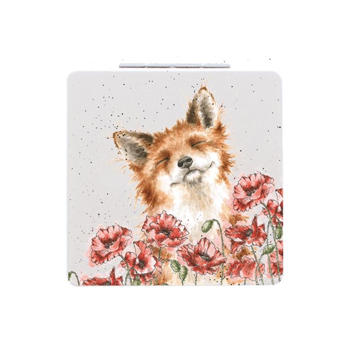 Wrendale Compact Mirror Poppy Fields (Fox)