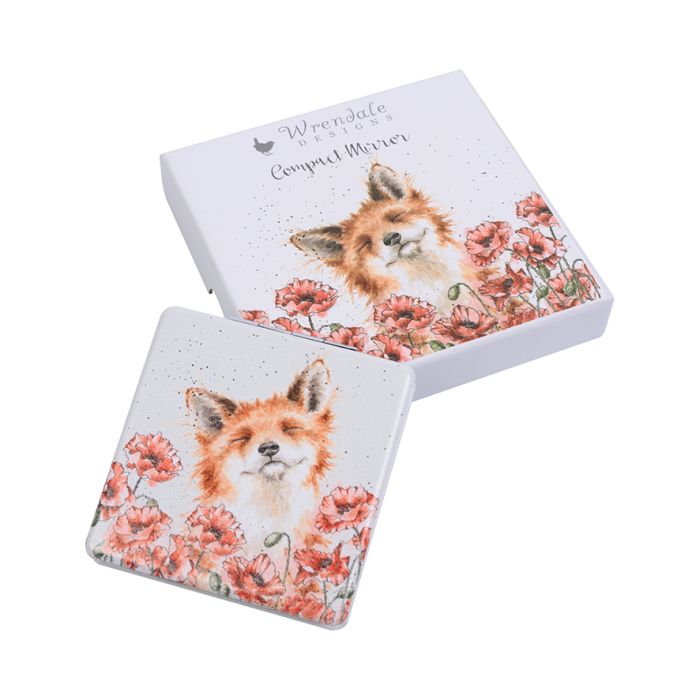 Wrendale Compact Mirror Poppy Fields (Fox)