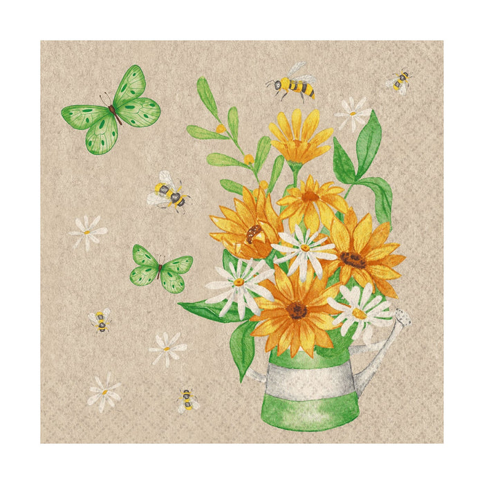 Paper Design Naturals Luncheon Napkin - Bees & Blossoms - Bear Country Kitchen