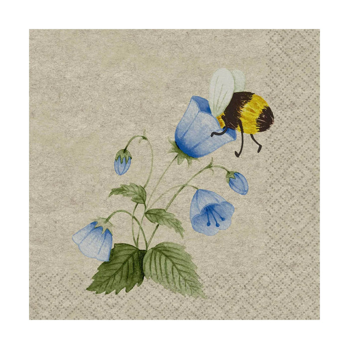 Paper Design Cocktail Napkin Bee Flowerfull - Bear Country Kitchen