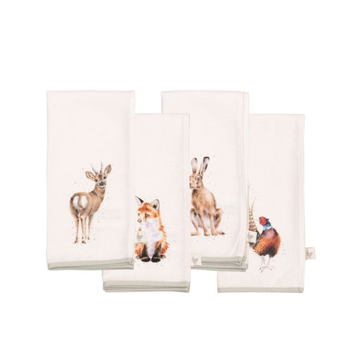 Wrendale Set Of 4 Napkins Woodland - Bear Country Kitchen