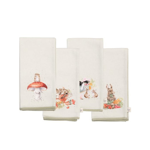 Wrendale Set Of 4 Napkins Garden Friends - Bear Country Kitchen