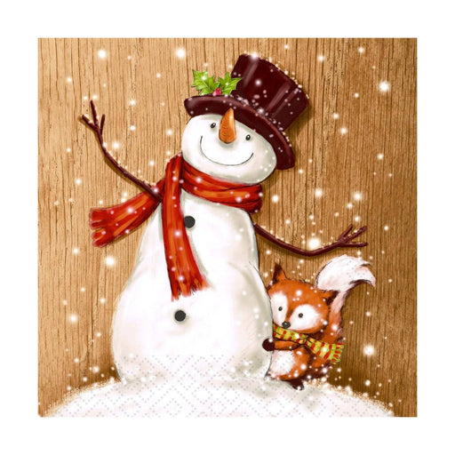 Paper Design Cocktail Napkin Cheery Snowman - Bear Country Kitchen