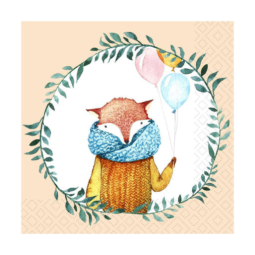 Paper Design Luncheon Napkin Fox Balloons - Bear Country Kitchen