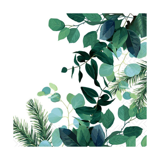 Twilight Luncheon Napkin Green Leaves & Branches - Bear Country Kitchen