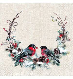 Paper Design Cocktail Napkin Birds In Wreath - Bear Country Kitchen