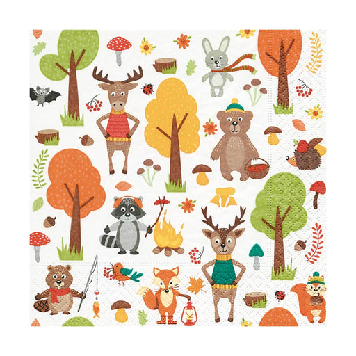 Twilight Luncheon Napkin - Woodland Animals - Bear Country Kitchen