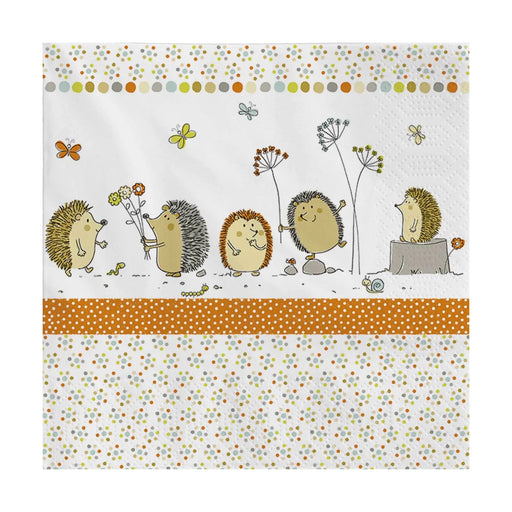Twilight Luncheon Napkin Hedgehog Family - Bear Country Kitchen