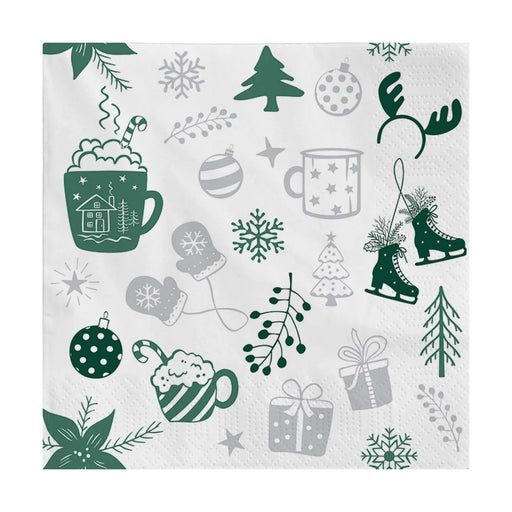 Twilight Luncheon Napkin Frosty Elements Green - Bear Country Kitchen