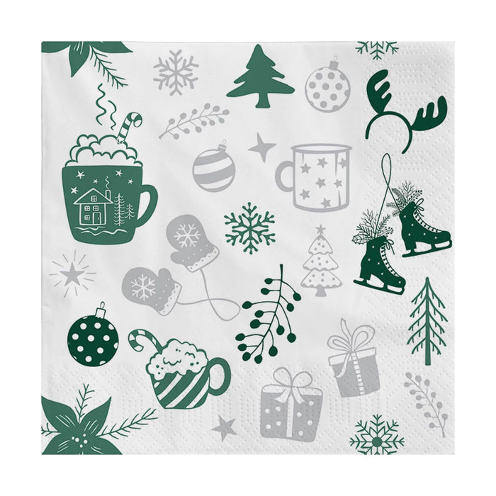 Twilight Luncheon Napkin Frosty Elements Green - Bear Country Kitchen