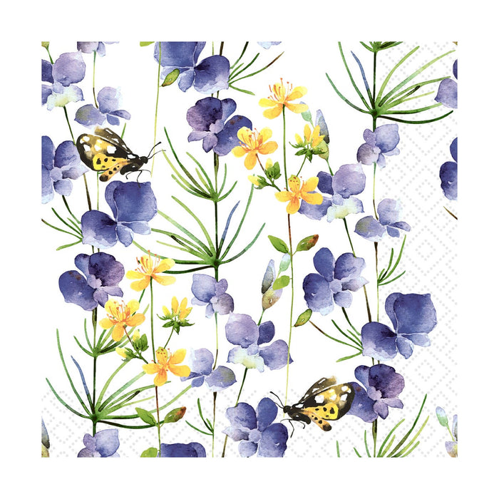 Paper Design Luncheon Napkin - Blue Blossoms - Bear Country Kitchen