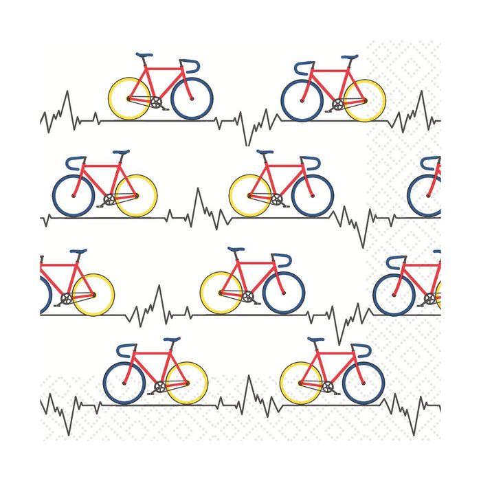 Paper Design Luncheon Napkin - Heartbeat Bike - Bear Country Kitchen