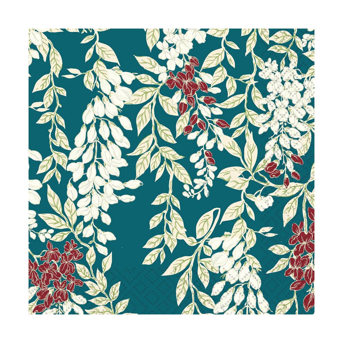 Paper Design Luncheon Napkin Wisteria Teal - Bear Country Kitchen