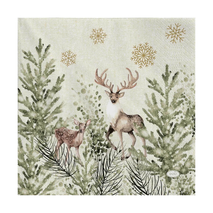 Duni Cocktail Napkin Elegant Deer - Bear Country Kitchen