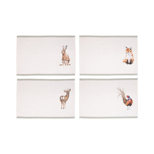 Wrendale Everyday Fabric Placemats Woodland Set Of 4 - Bear Country Kitchen