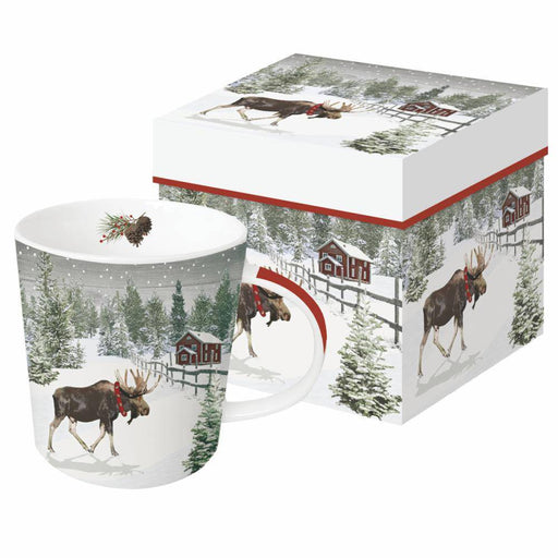 PPD New Bone China Mug In Giftbox Wintry Moose - Bear Country Kitchen