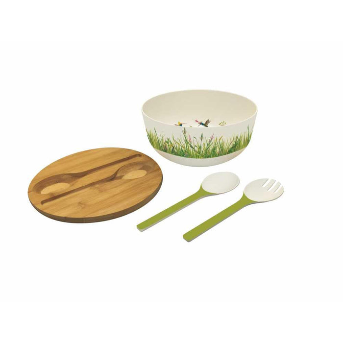 Bamboo Salad Bowl Set - Meadow Buzz - Bear Country Kitchen