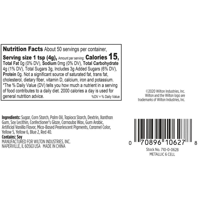 Wilton Sprinkles 6 Cell  Metallic Mix - Bear Country Kitchen