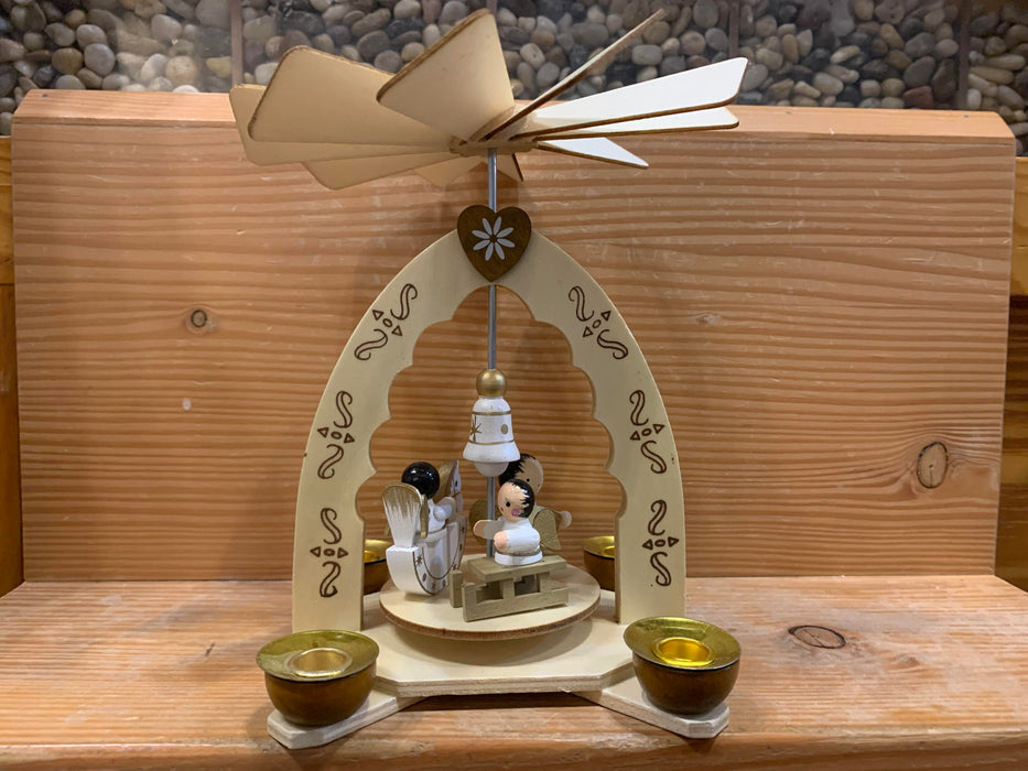 Wood Pyramid With Angels - Bear Country Kitchen