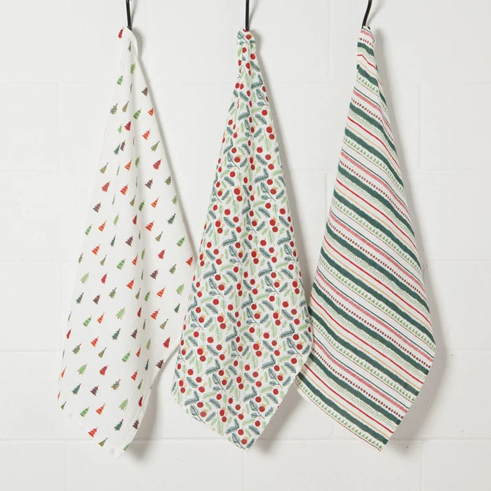 Danica Now Designs Set of 3 Floursack Merry & Bright