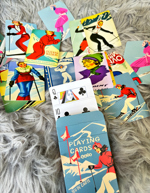 Sofs Design Playing Cards Vintage Ski Art - Bear Country Kitchen