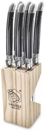 Laguiole Steak Knife Set Of 6 Black - Bear Country Kitchen