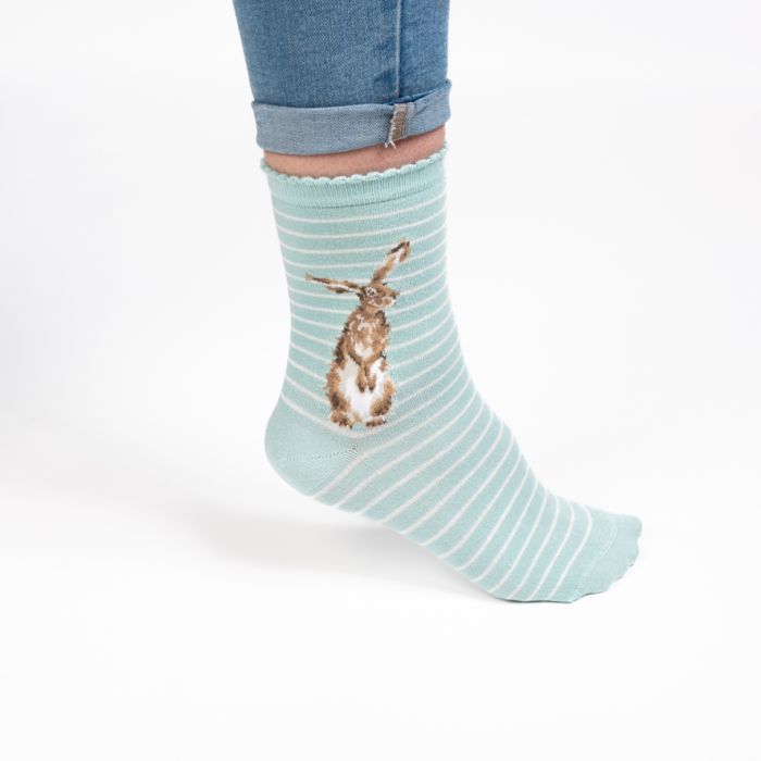 Wrendale Women's Bamboo Socks Hare and the Bee