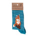 Wrendale Womens Bamboo Sock Born To Be Wild (Fox Teal) - Bear Country Kitchen