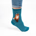 Wrendale Womens Bamboo Sock Born To Be Wild (Fox Teal) - Bear Country Kitchen